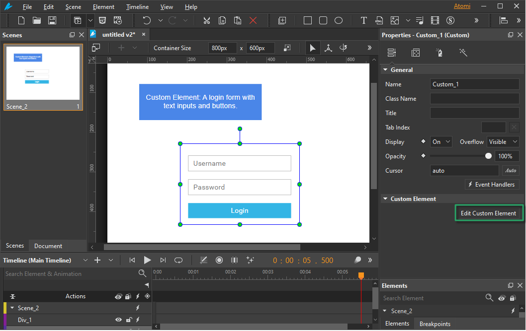 Edit custom element