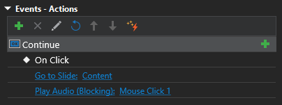 Continue button