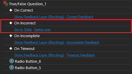 On Incorrect event