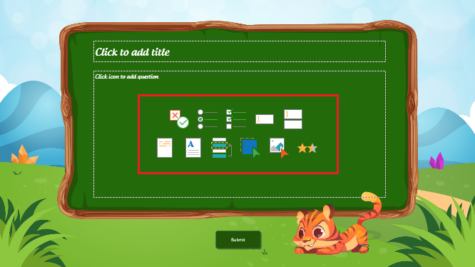 click the icon to add questions in the Way Back Home game