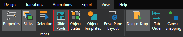 Slide Pools in the View tab