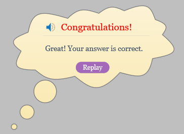 Customize correct feedback message
