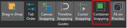Turn off Container Snapping mode