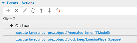 actions to pause timer and audio