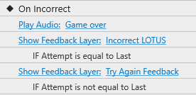Letter arrangement game, On Incorrect event.