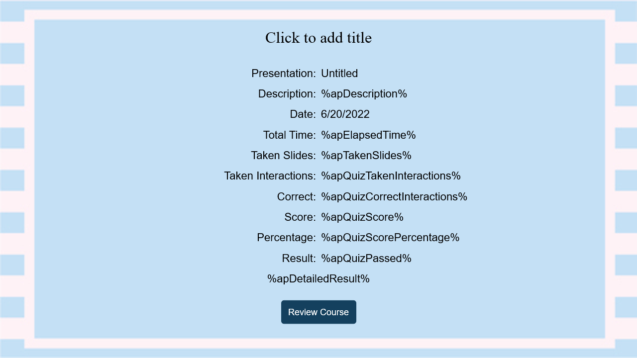 eLearning Assessment, Report and Feedback Features