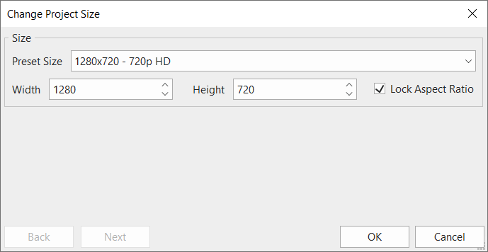 change project size