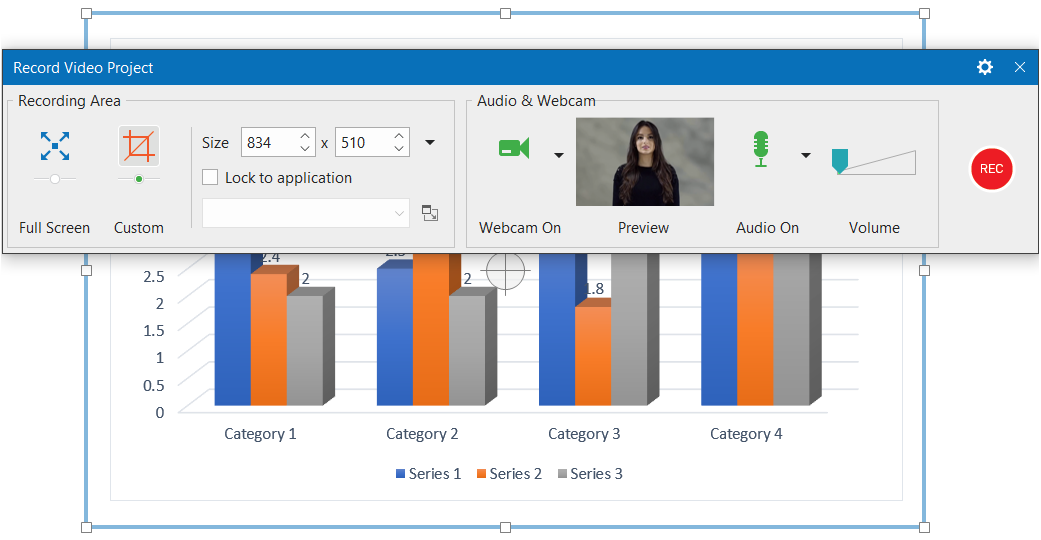 ActivePresenter screen recorder with facecam