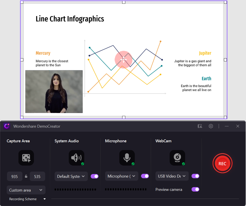 DemoCreator screen recording tool with facecam