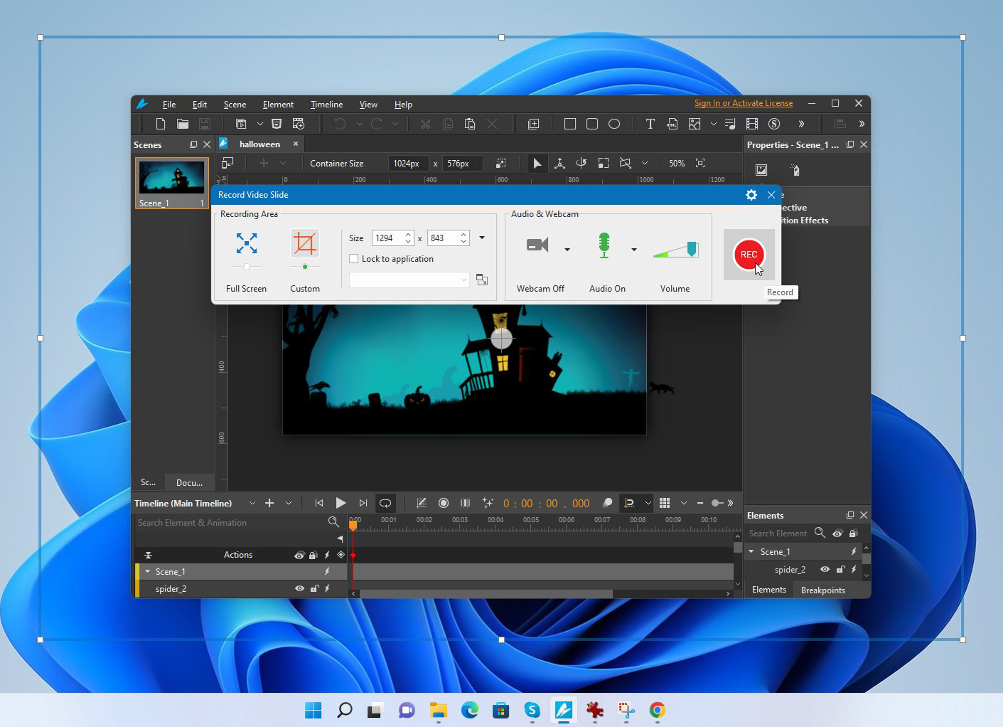 record screen with ActivePresenter on Windows 11