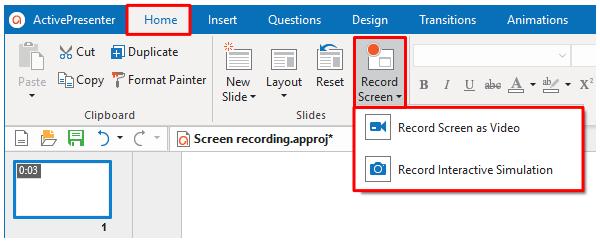 Home > Record Screen