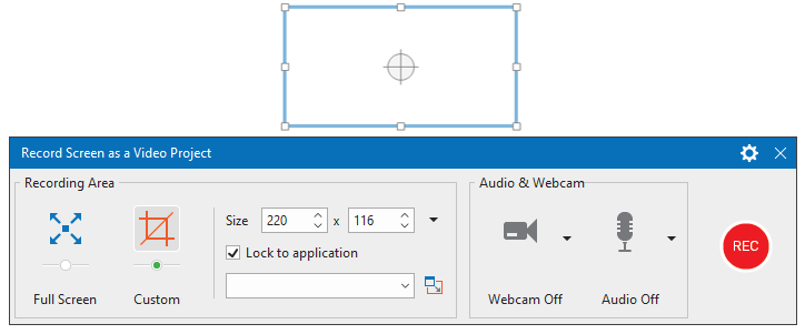 Record screen as a video project