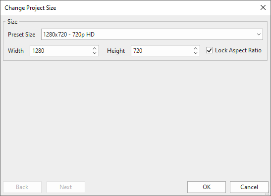 Change Project Size