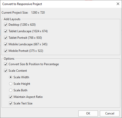 Convert to Responsive Project