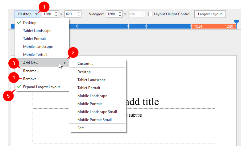Manage layouts