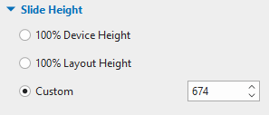 change slide height