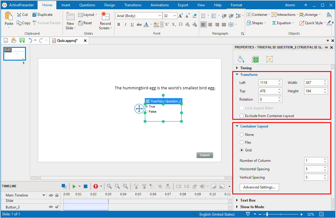 resize and reposition