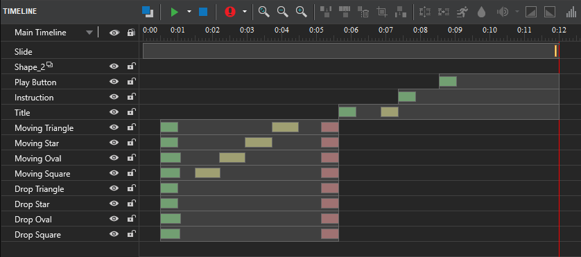 Adjust the timing and duration for all objects