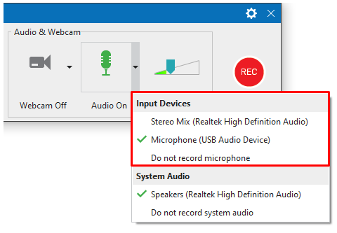 Record screen with audio