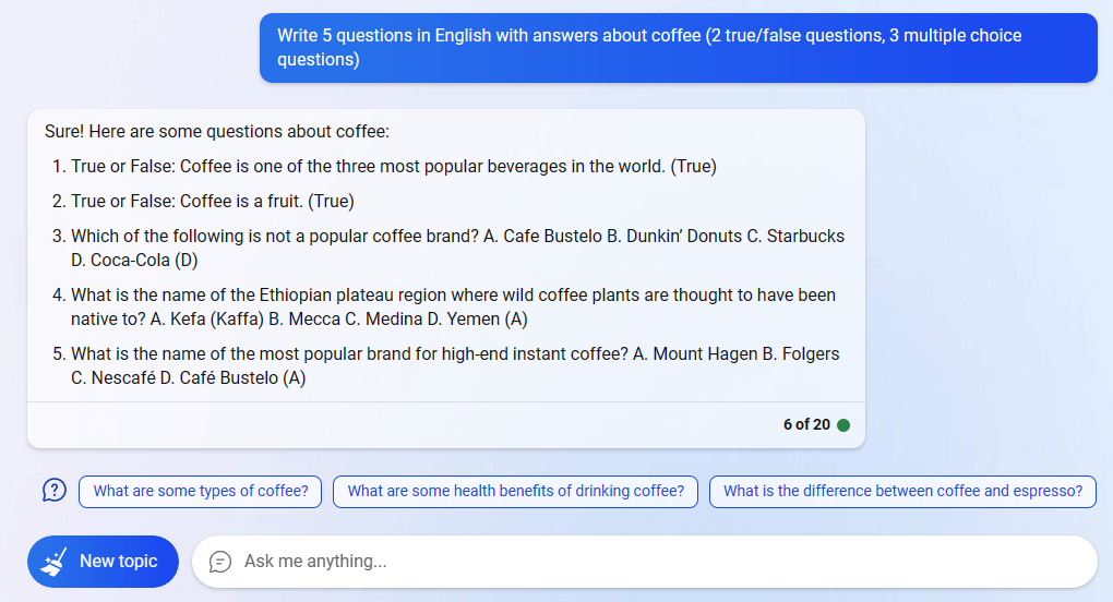 Ask Bing Chat