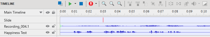 both inserted audio track and recorded file