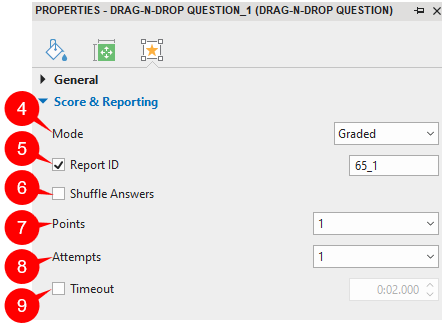 Set Score and Reporting for Drag-n-Drop questions
