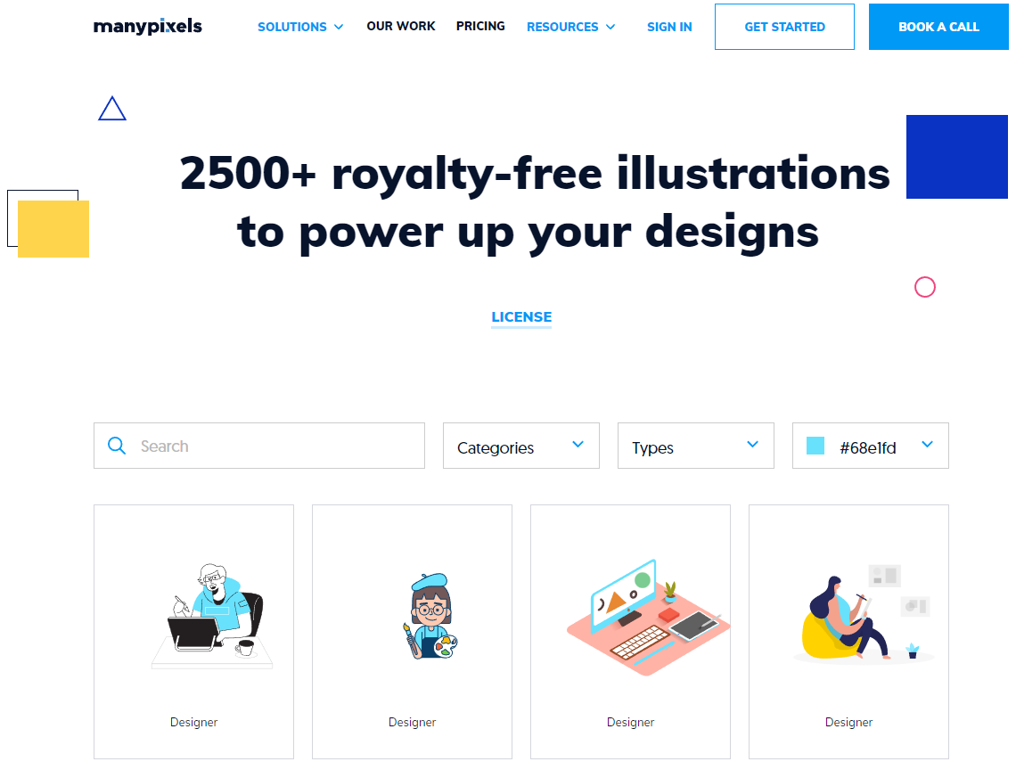 ManyPixels - an On-Demand Design Source for Illustrations