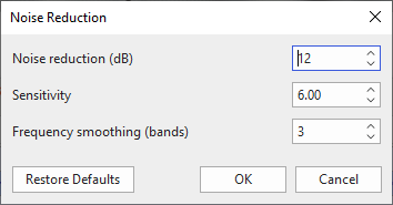 sey up noise reduction dialog to reduce background noise
