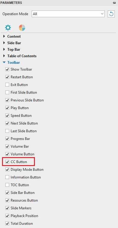 Enable the Subtitle Toggle Button