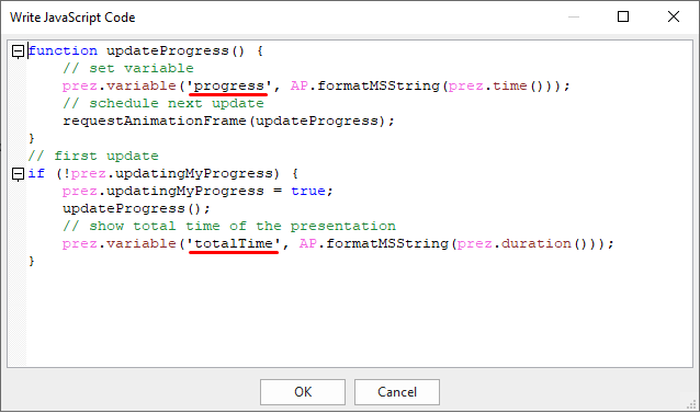 write javascript in project on load