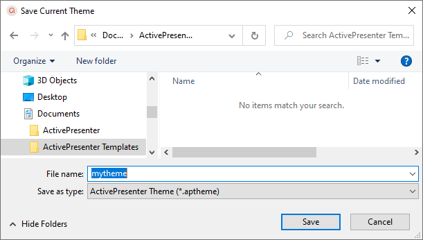 save theme in template folder