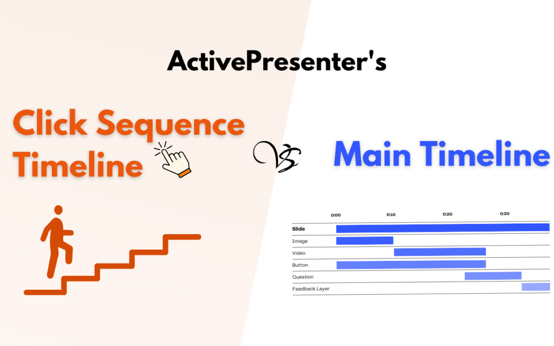 Click Sequence vs. Main Timeline in ActivePresenter: Present like PowerPoint vs. Present with Presetting