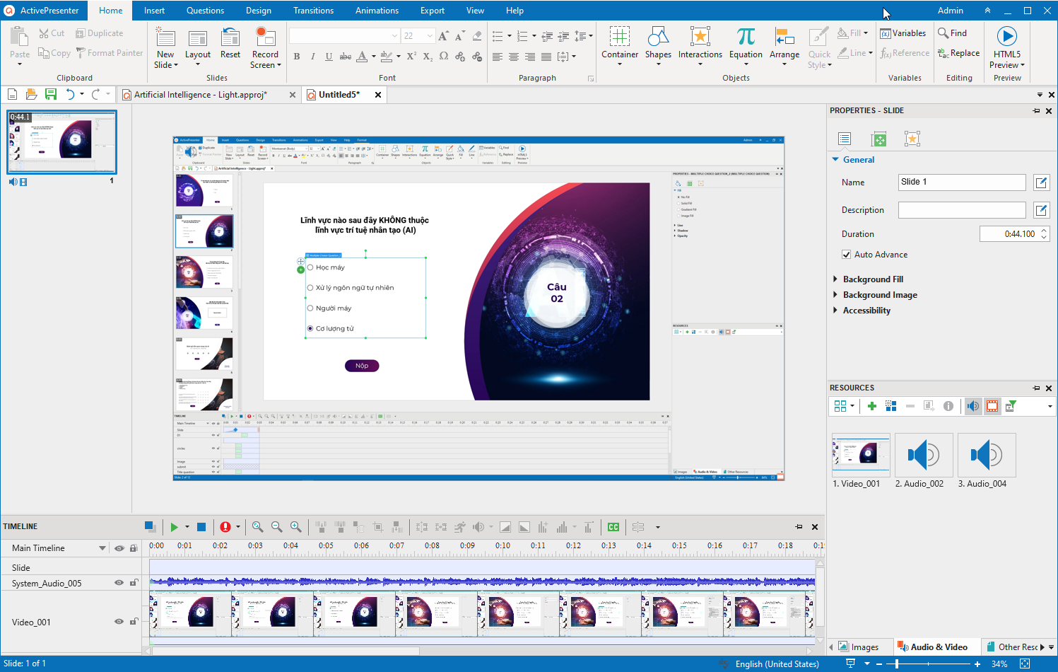 ActivePresenter - phần mềm quay màn hình miễn phí cho Windows & macOS