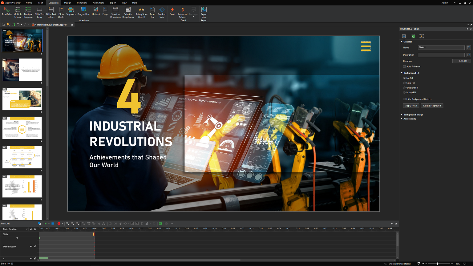 ActivePresenter interactive content presentation