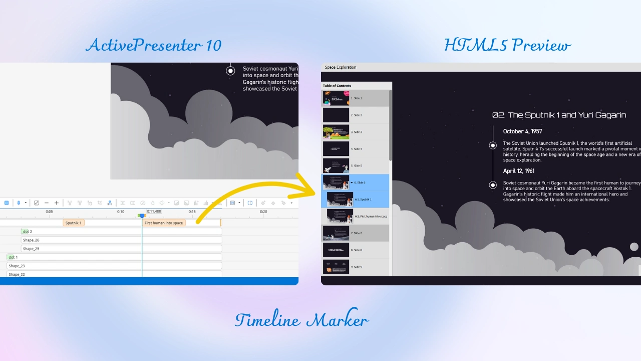 ActivePresenter 10 Timeline marker