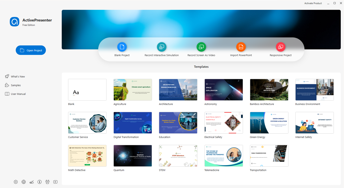 template ActivePresenter 10