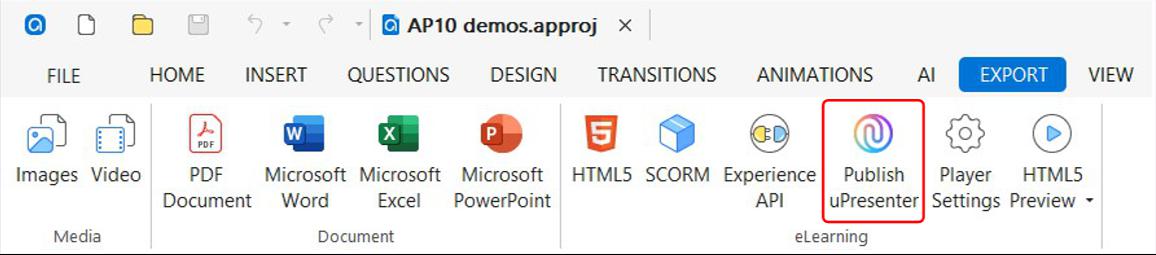Publish to uPresenter