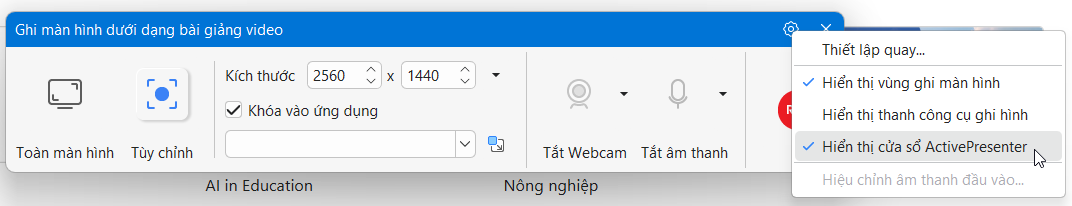 quay màn hình ActivePresenter