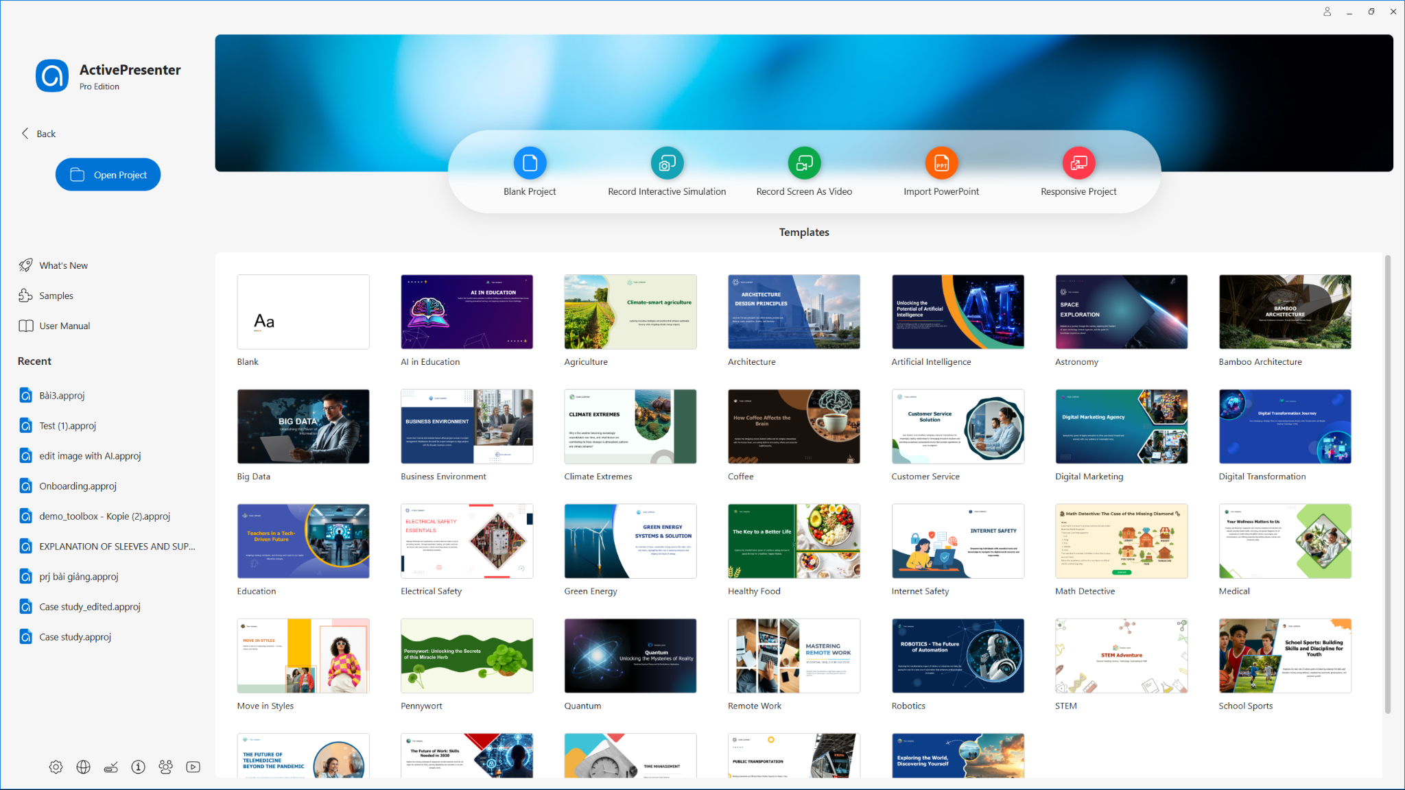 ActivePresenter templates
