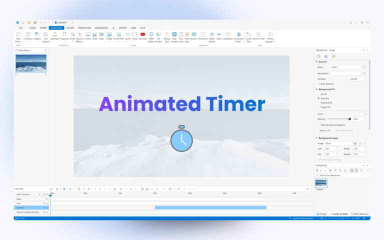 animated timer ActivePresenter