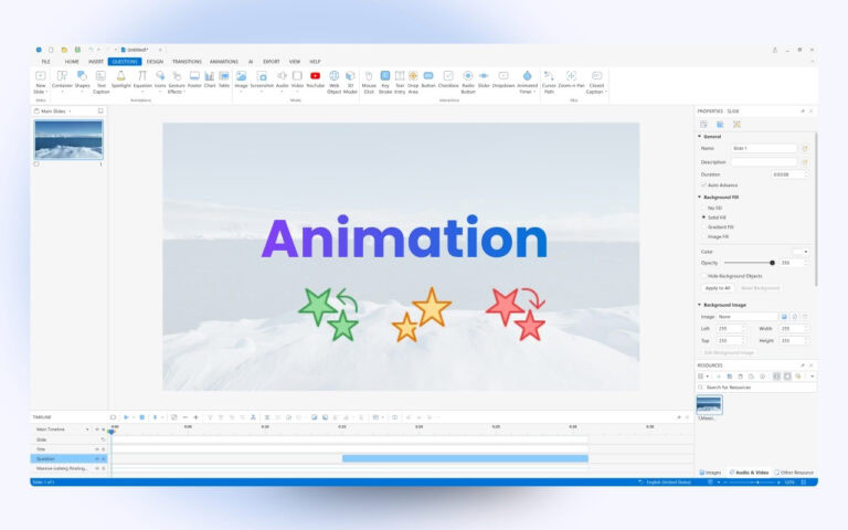 animate objects ActivePresenter