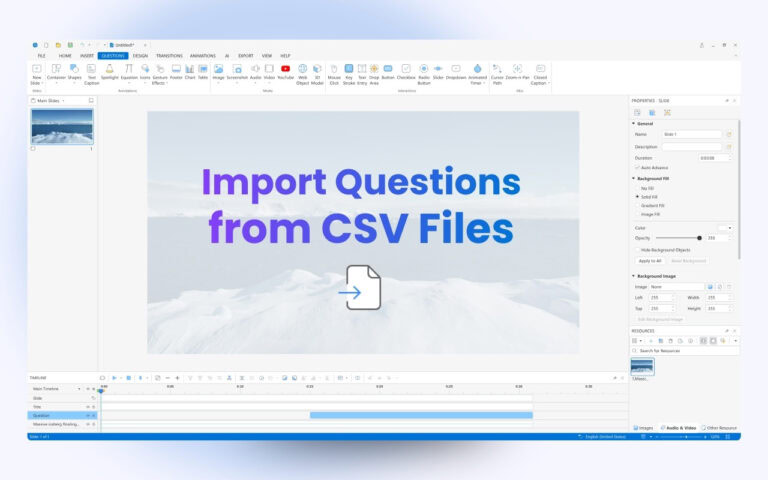 import CSV ActivePresenter
