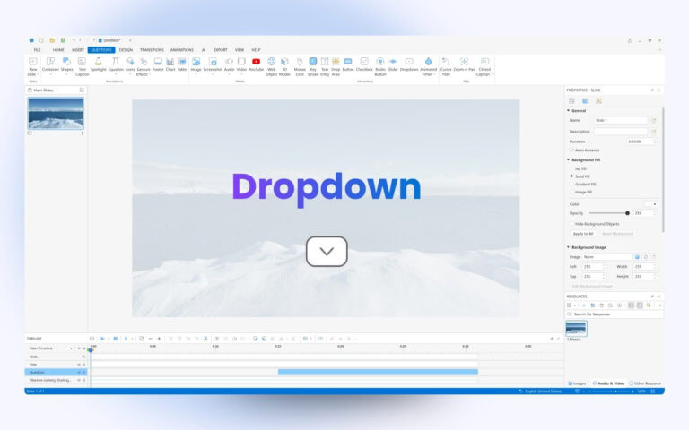 drowndown interactivity ActivePresenter