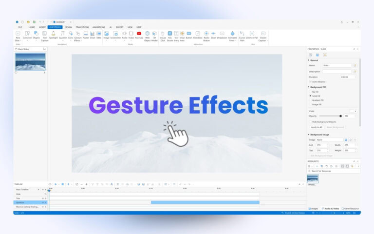 Gesture effects ActivePresenter