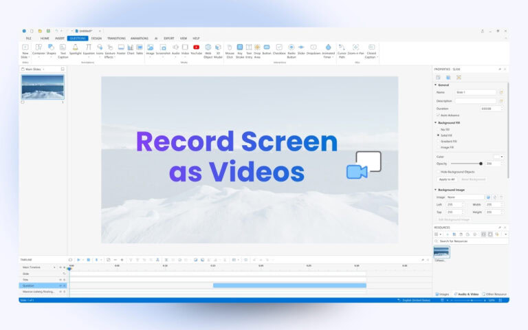 record screen as videos ActivePresenter