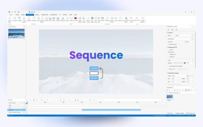 sequence question ActivePresenter
