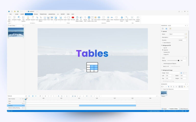 Table ActivePresenter