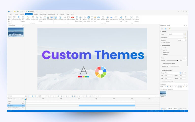 custom theme ActivePresenter