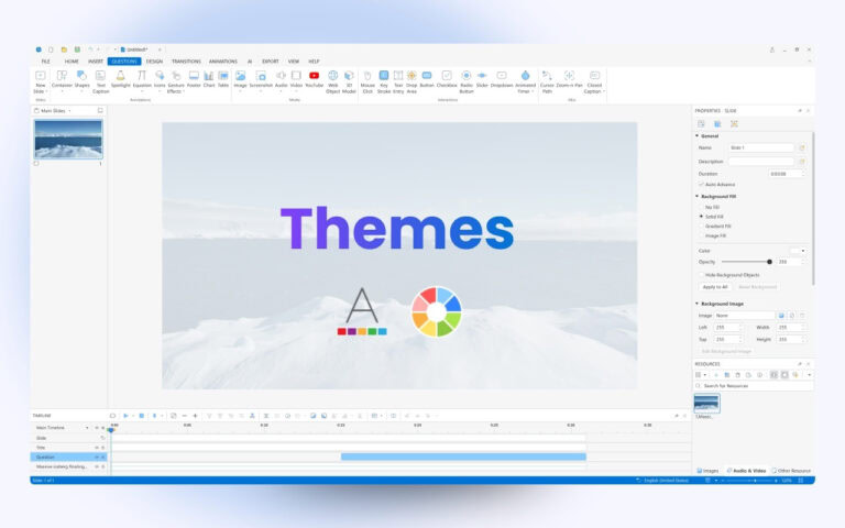 Work with themes ActivePresenter