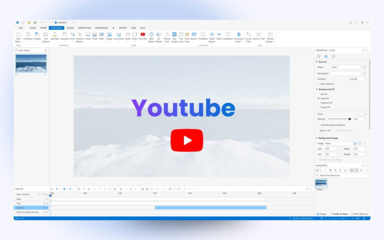 embed Youtube to ActivePresenter